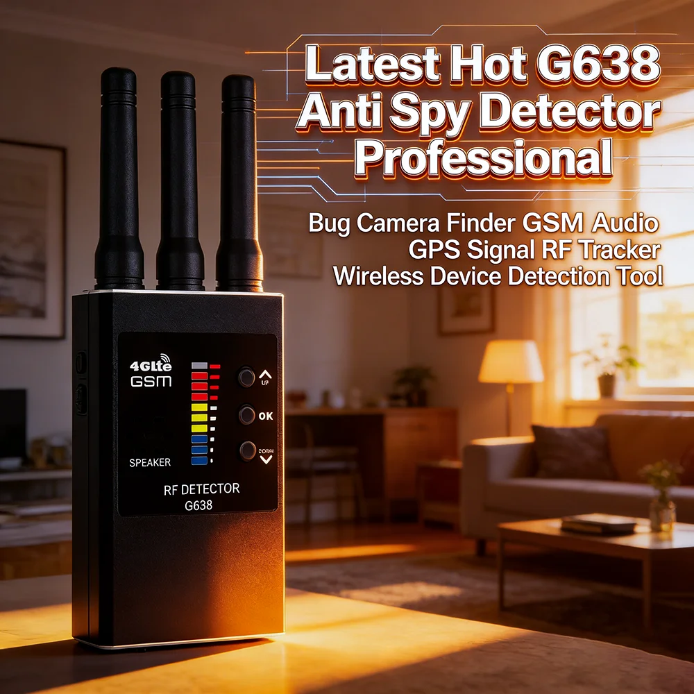 

Новейший профессиональный детектор G638: антишпионский, для поиска жучков, камер, GSM-аудиосигналов, GPS-трекеров и беспроводных устройств
