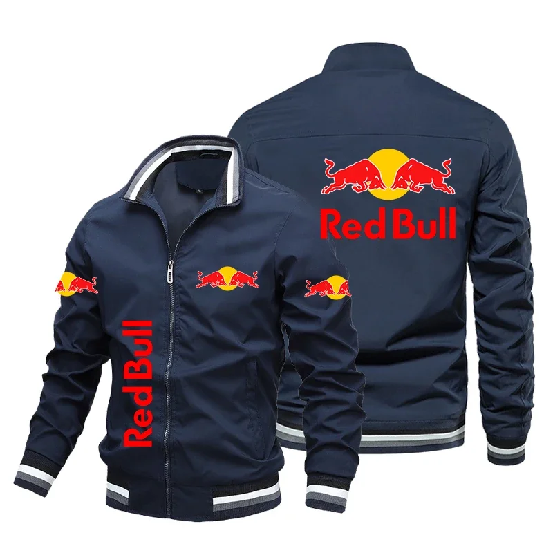 Red Bull Racing Jacket For Men 2024 New Trendy Casual Motorcycle Jacket Sportswear Custom Red Bull Racing Team Clothing Coats