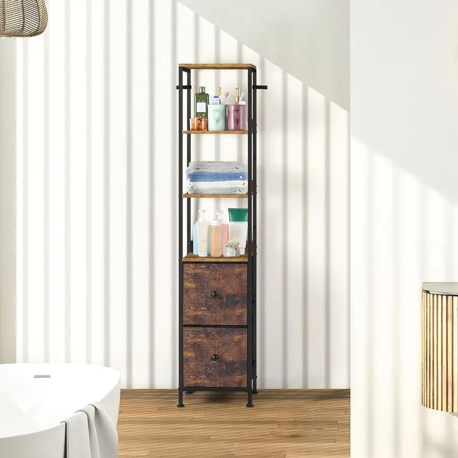

Bathroom Cabinet, Narrow Storage Cabinet with Drawers Tall Slim Floor Cabinet, Bathroom Organizers and Storage for Small Space,
