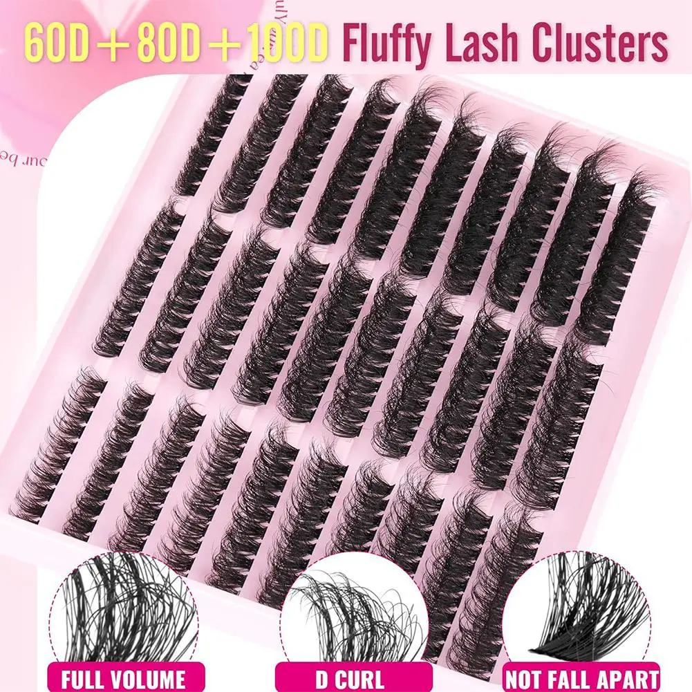 Segmented False Eyelashes High-density DIY Personal Eyelash Clusters R, Fluffy Eyelash Extension Effect Makeup Tools