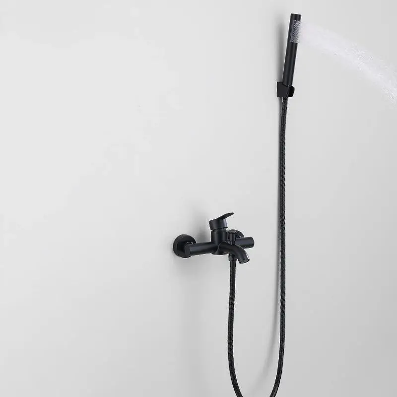 

Stainless Steel Bathtub Shower Faucet Set Hot Cold Mixer Water Tap Accessory Tub Spout with Diverter Handheld Shower Head System