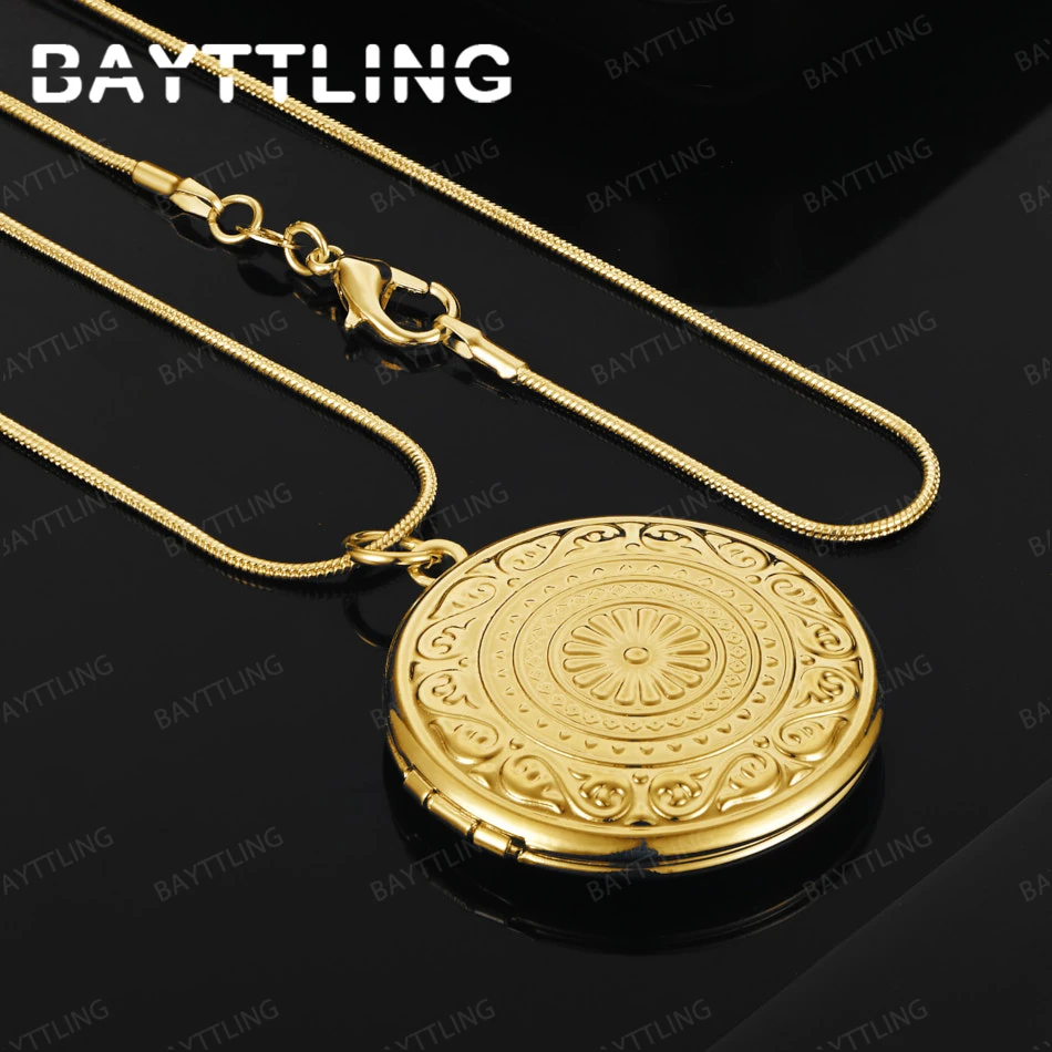 

18K Gold 16-30 Inch Delicate Round Pendant Necklace for Women, Charming Engagement Jewelry Accessories