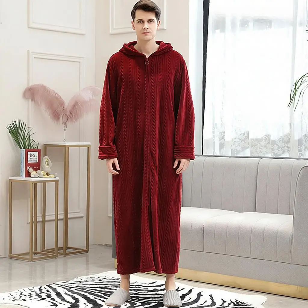 Burgundy men's - zippered - extra warm