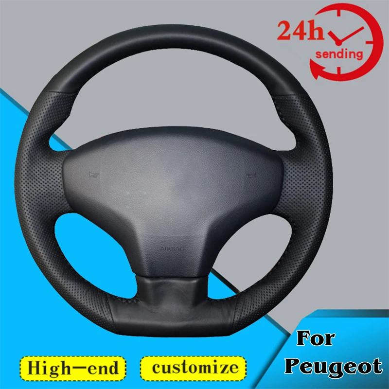 Custom Steering Wheel Braid Cover 100% Fit For Citroen Elysee C-Elysee 2014 New Elysee Peugeot 301 Auto Interior Accessories