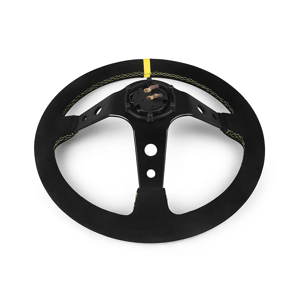 

350mm 14" Suede Leather Racing Steering Wheel Universal Drift Sport Steering Wheel