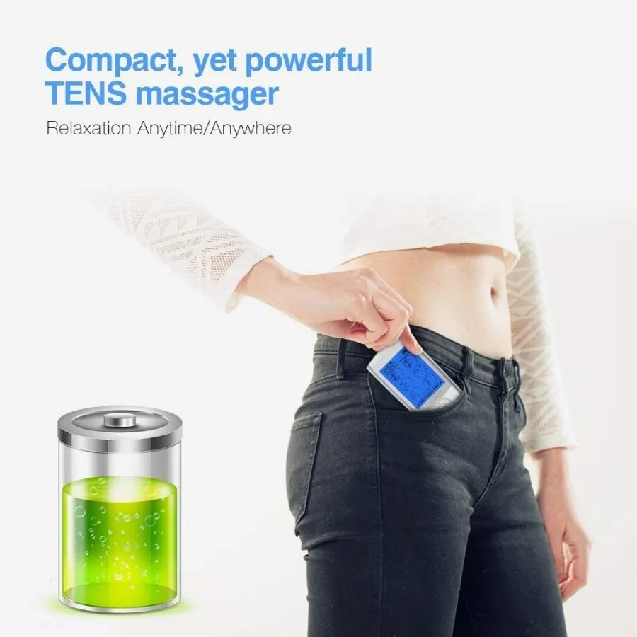 TEC.Bean 24 Modi TENS Unit Muskelstimulator mit 8 Elektrodenpads