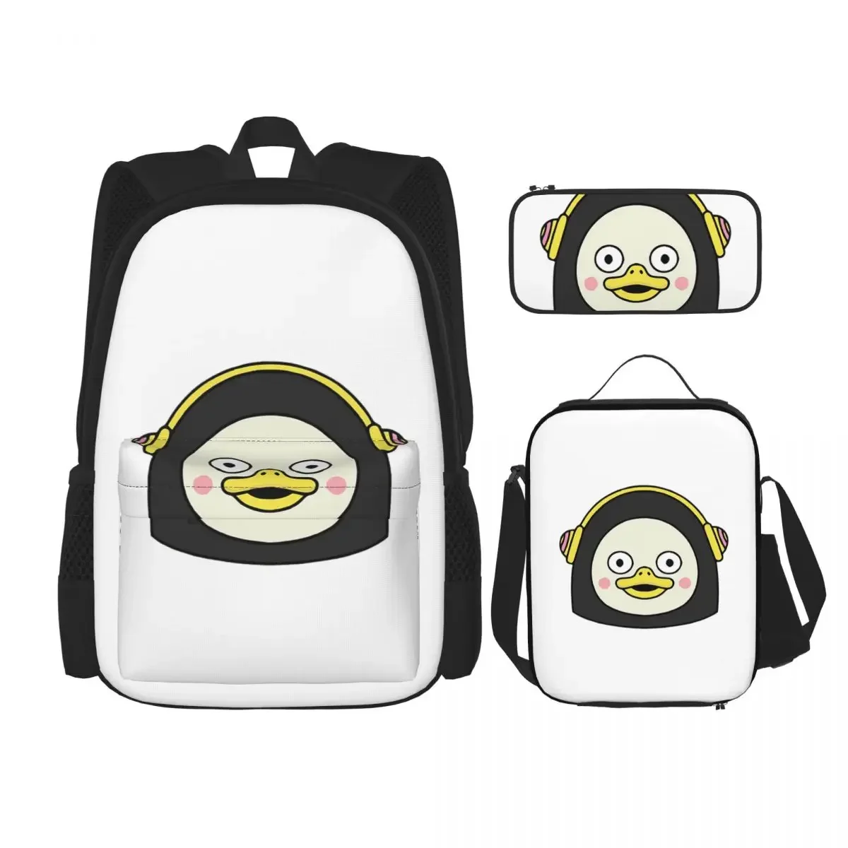 

Pengsoo (face) Classic Backpacks Boys Girls Bookbag Children School Bags Cartoon Kids Rucksack Lunch Bag Pen Bag Three-Piece Set