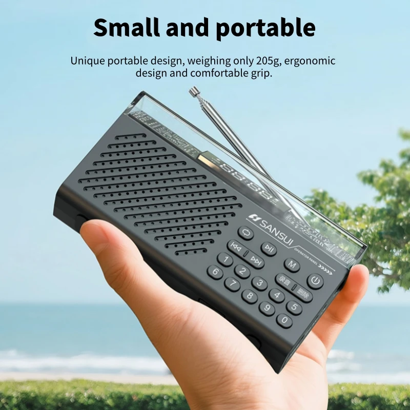 

SANAUI Portable Radio FM MP3 USB Bluetooth Wireless Speaker Support TF Card U-disk Music Player With FM Radio Recording SOUND