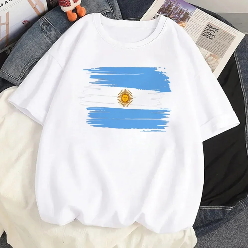 Argentina Flag Tee women Y2K streetwear summer t shirt girl y2k designer clothing