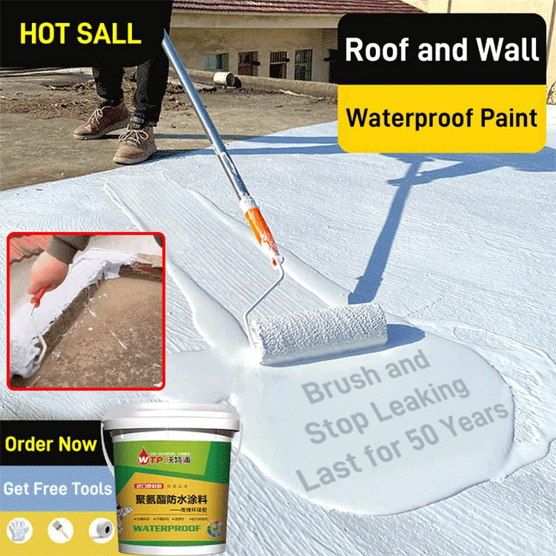 

1kg Waterproof Leak-trap Glue Roof Waterproof Liquid Membrane Polyurethane Environmental Protection Coating Strong Adhesive Glue