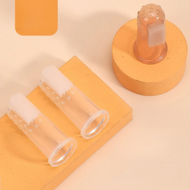 فرشاة أسنان للأطفال من السيليكون الناعم - فرشاة إصبع لطيفة لتنظيف أسنان الرضع، مجموعة العناية بالأسنان اللطيفة المقاومة لمدلك اللثة خالية من مادة BPA