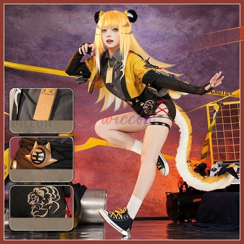 

Game Zenless Zone Zero Ju Fufu Cosplay Anime Costume Furry Kawaii Cute Coat Dress Ear ClawTiger Jumpsuit Set Ju Fufu Wig Suits
