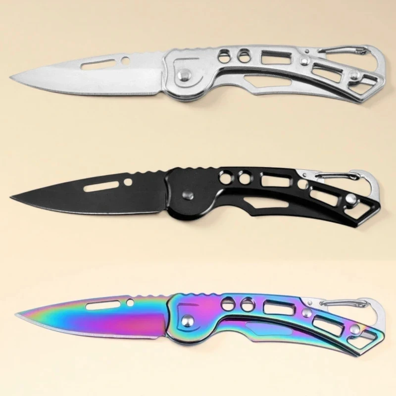 Multi-Functional Stainless Steel Folding Knife Keychain Outdoor Camping Mini Knife Portable Fruit Knife