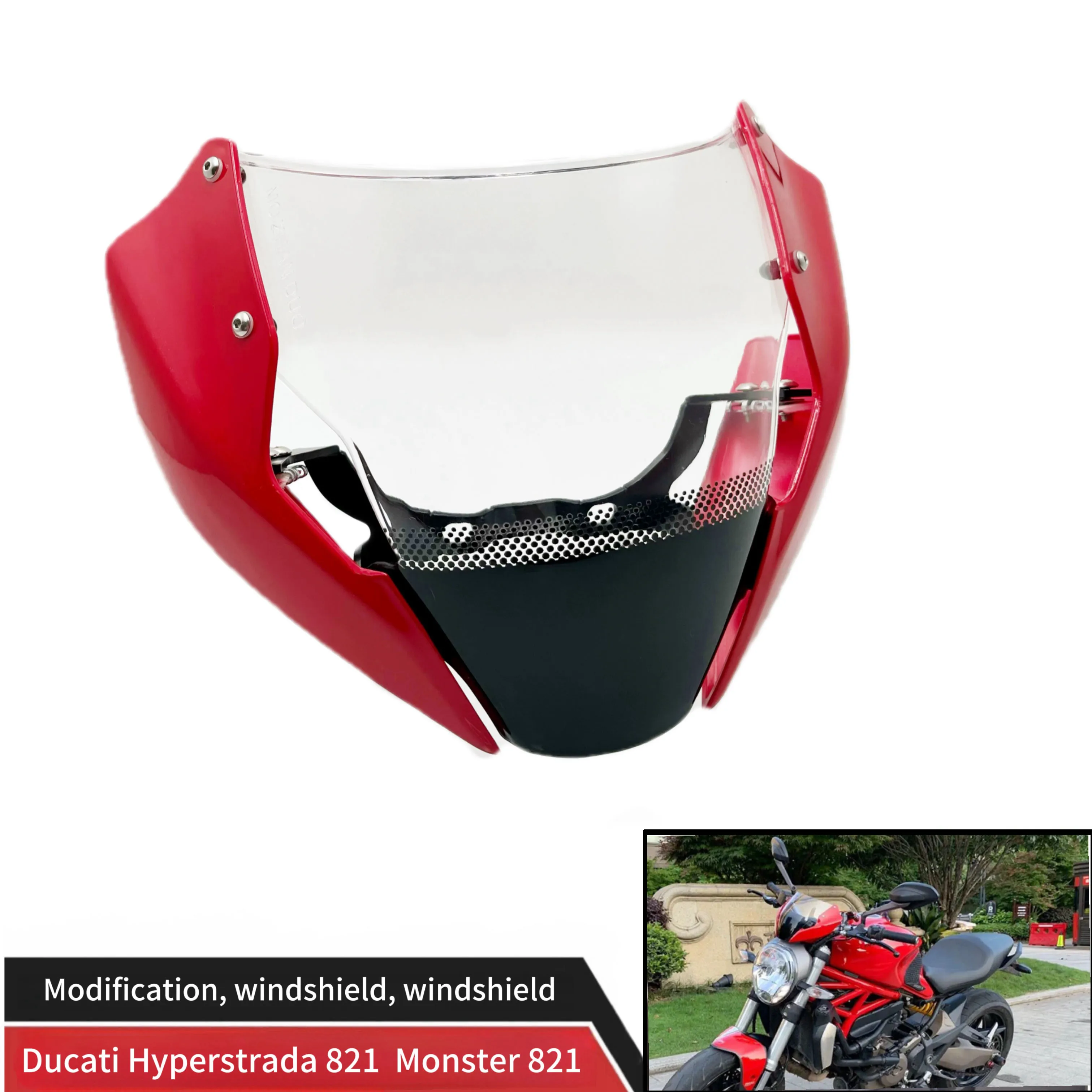 

Ducati Monster 797 821 1200S 2014 2015 2016 2017 Motorcycle windshield Deflector windshield with bracket mounting screws