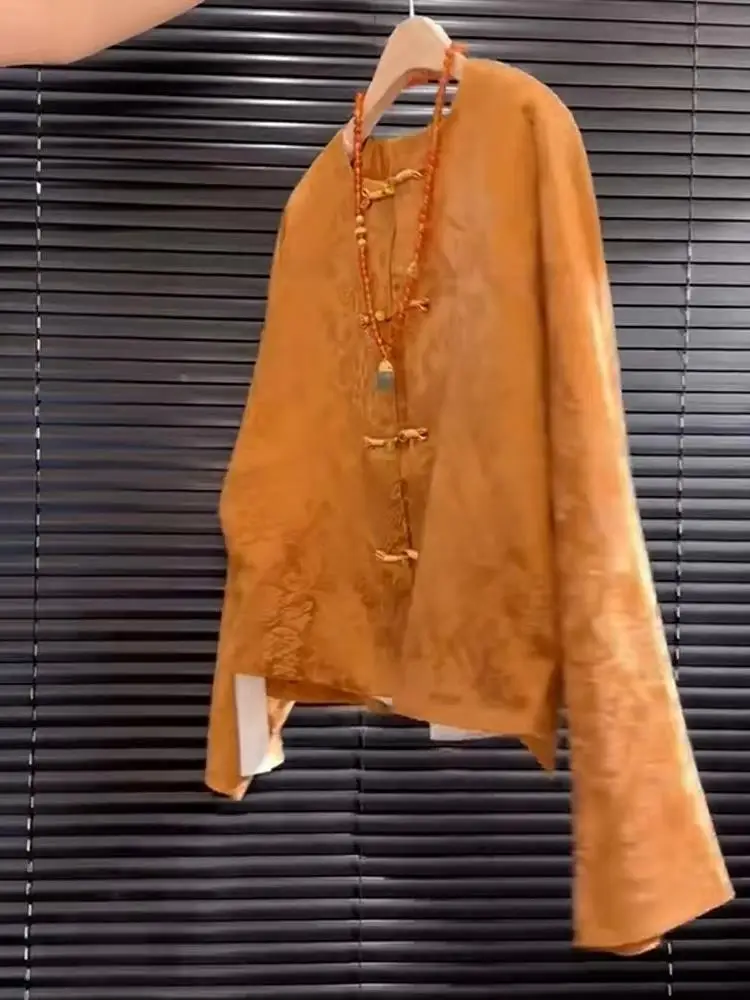 เสื้อซงจินปักลายดอกไม้สีส้มผ้า - Street Fashion In Chinese บทวิจารณ์และราคา