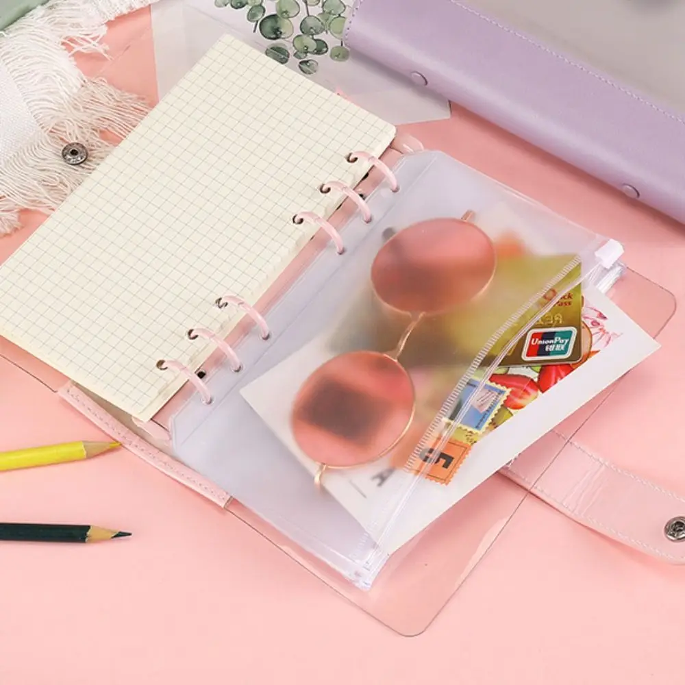 Ring Binder Loose Leaf Notebook Portable Creative 6 Rings Binder File Folder Cute Kawaii Loose-leaf Hand Notebook Children