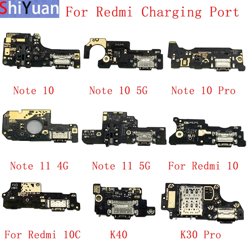 

USB Charging Port Connector Board Flex Cable For Xiaomi Poco M3 Pro Redmi 10 Note 11 5G Note 10 K40 K30 Pro