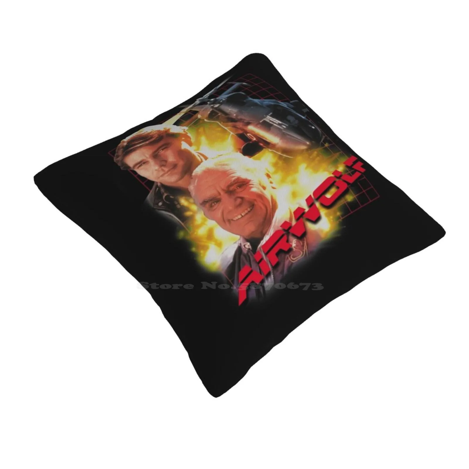 Airwolf-funda de almohada cuadrada con diseño divertido para hombre y mujer, cubierta de protección con diseño de helicóptero, caballero, jinete, Retro, equipo de los años 80, Kitt Street Hawk 1980S Geek Tv