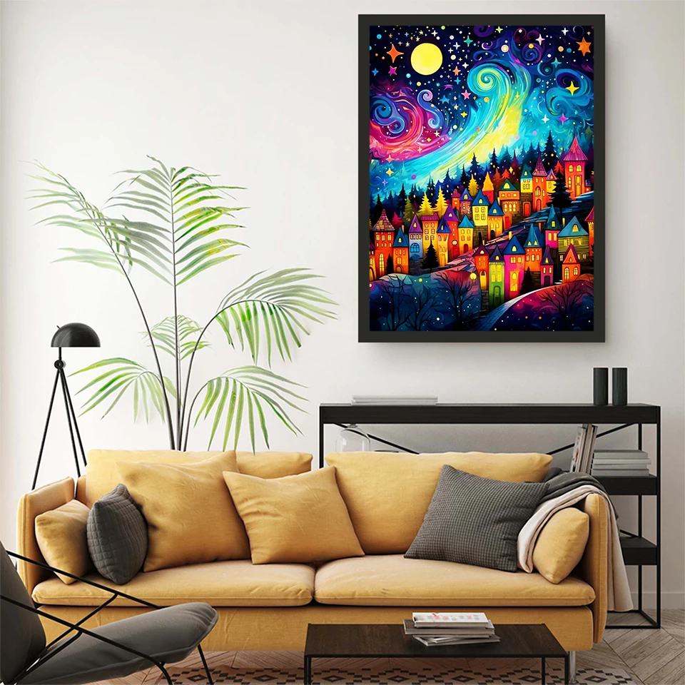 EverShine Full Display Diamond Painting Castle Novelty 2024 Embroidery Scenery Diamond Art Round Drill Mosaic Cartoon Home Decor