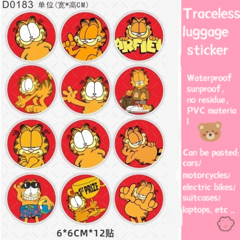 غارفيلد حقيبة لطيف ملصق كأس مجلة الكمبيوتر مقاوم للماء واقية من الشمس لا بقايا لتقوم بها بنفسك خدش عائق لاصقة تزيين