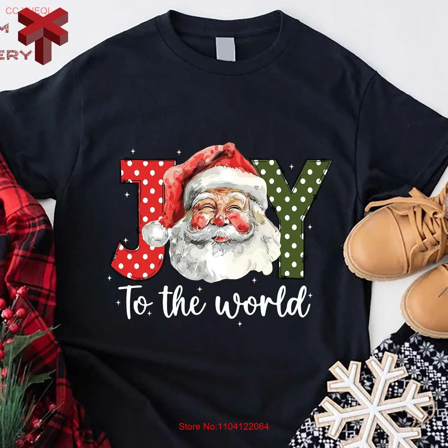 

Футболка Joy To the World, забавный свитер с Санта-Клаусом, рождественский подарок для женщин, с длинными или короткими рукавами