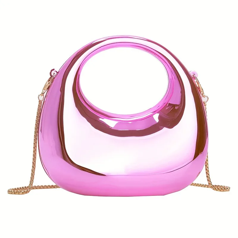 Mini goldene Abendtasche, Geldbörsen und Handtaschen, luxuriöse Designer-Umhängetaschen, lustige Form, Party, Hochzeit, glänzende Clutch aus Acryl – Detail 13