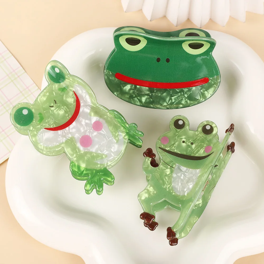 

Cartoon Frog Hair Claw Clips Funny Animal Hair Clips For Women Girls Acetate Crab Claws Fashion Ponytail Holder Hair Accessories