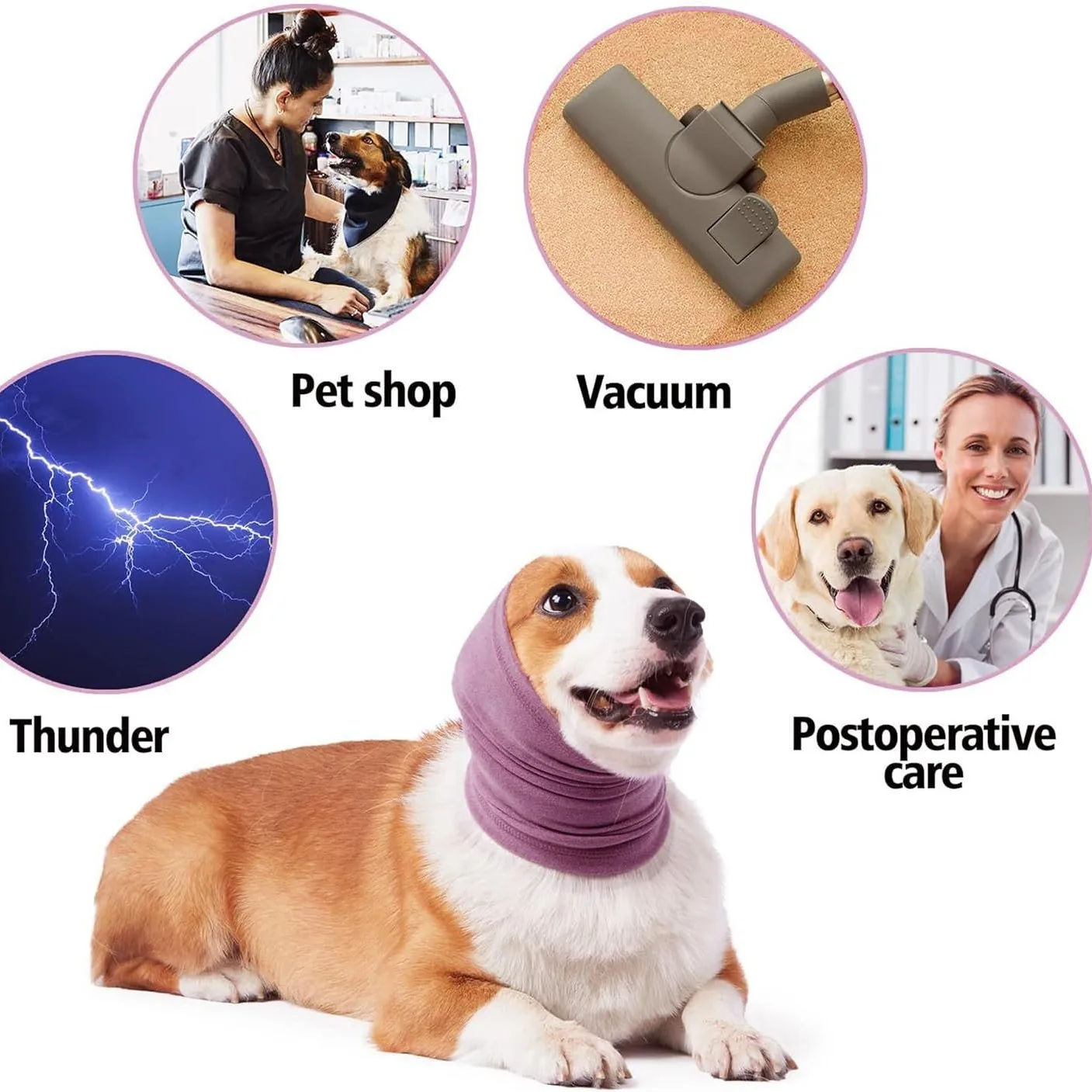 

Pet Grooming Earmuffs, Anti-noise Earmuffs, Soft Cotton Cat and Dog Warm Earmuffs, Headgear Scarf.