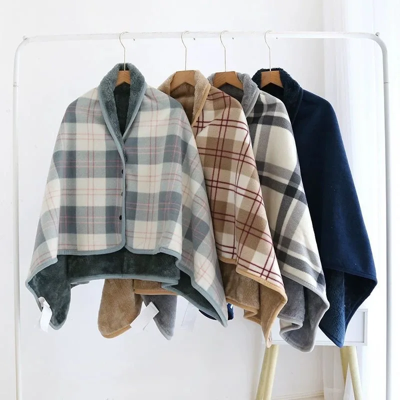 Plaid Throw Blanket Fluffy Sofa Winter Knee Wearable Shawl Bed Adults Warm Cute Plush Soft Fuzzy and Comfortable Aesthetic Kids