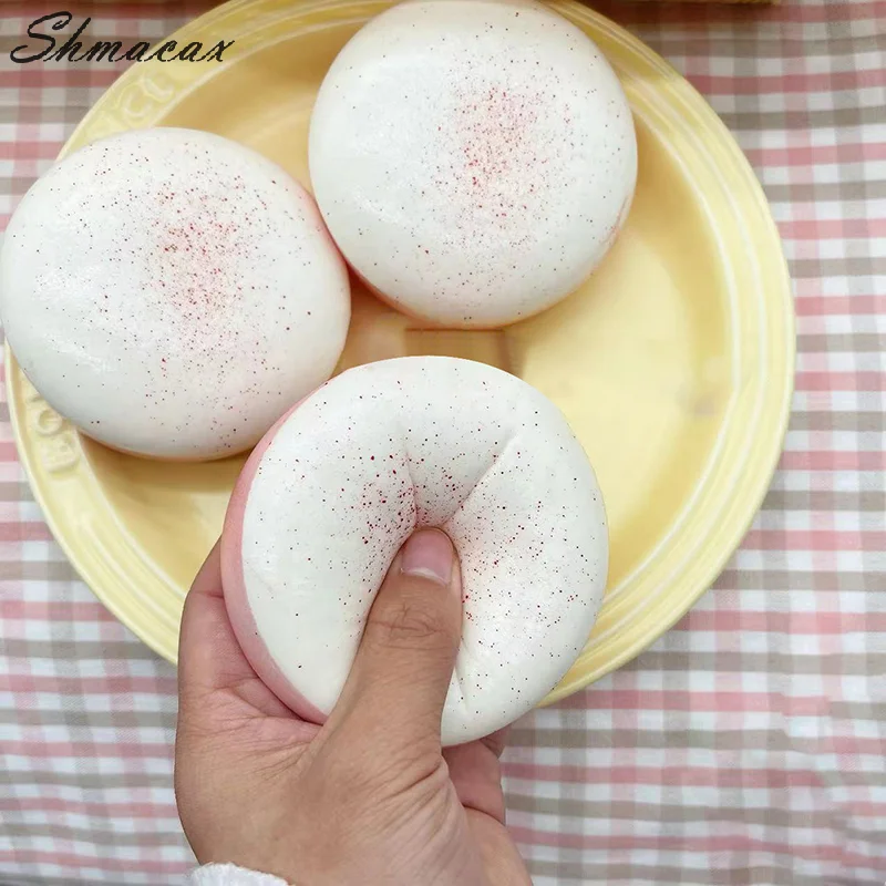 Juguete de ventilación de descompresión de rebote lento, pastel de Mousse pegajoso suave húmedo, juguete de pellizcar de elevación lenta, pan simulado, juguetes para aliviar el estrés, 1pc