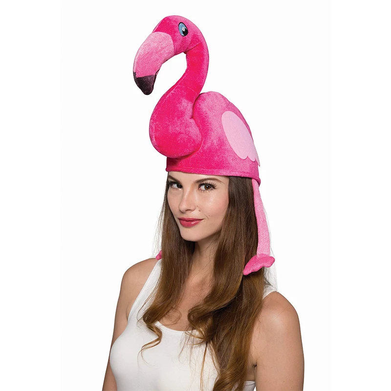 Unisex Adult Women Men Pink Flamingo Hat For Couple Xmas Christmas Halloween Costume Accessory