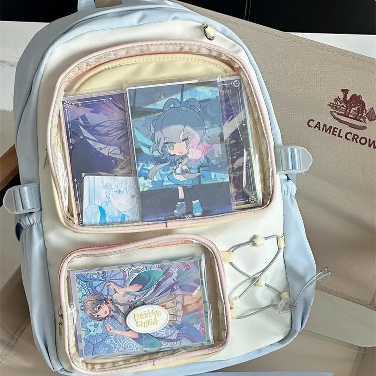 Borsa da scuola Kawaii da donna per studenti Zaino preppy giapponese Borse trasparenti di design per zaino bianco per adolescenti di grande capacità