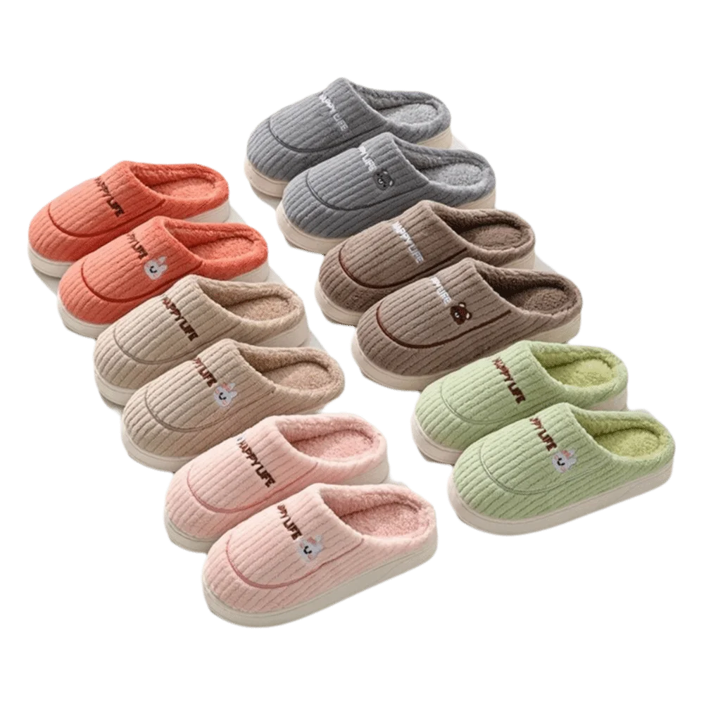 

Хлопковые тапочки с мягким носком, модная зимняя обувь на плоской подошве, домашняя нескользящая хлопковая обувь для женщин
