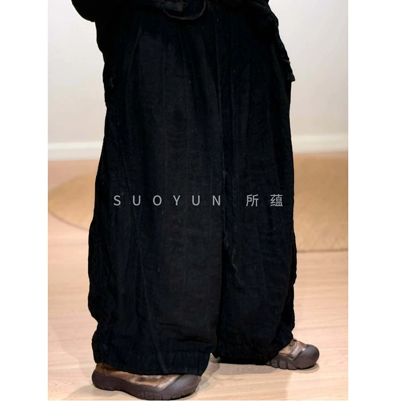 2026 New Arrival Spring/summer Women Good Quality Cotton Linen Ankle-length Pants Casual Loose Elastic Waist Harem Pants S259