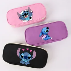 Disney Lilo Stitch Pencil Case Anime Kawaii Cute Figures Stitch Pen Bag Student School Office Stationery Box Kids Birthday Gifts