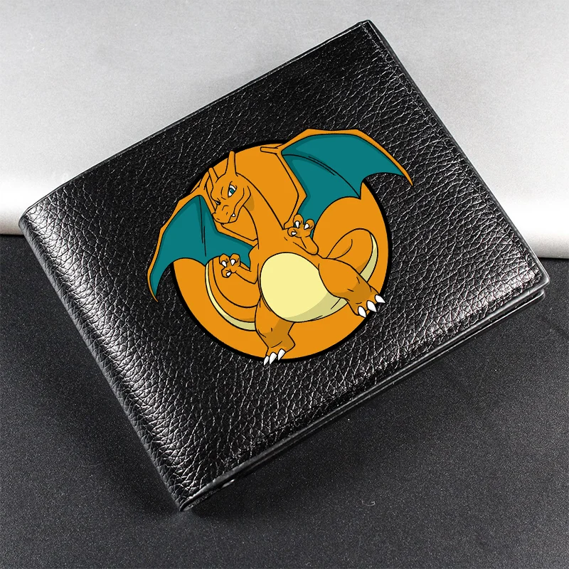 Pokemon Billfold Foldable Purse Pikachu Business Wallet Cartoon Figure Print Short Coin Purse Pu Leather Wallet Birthday Gifts