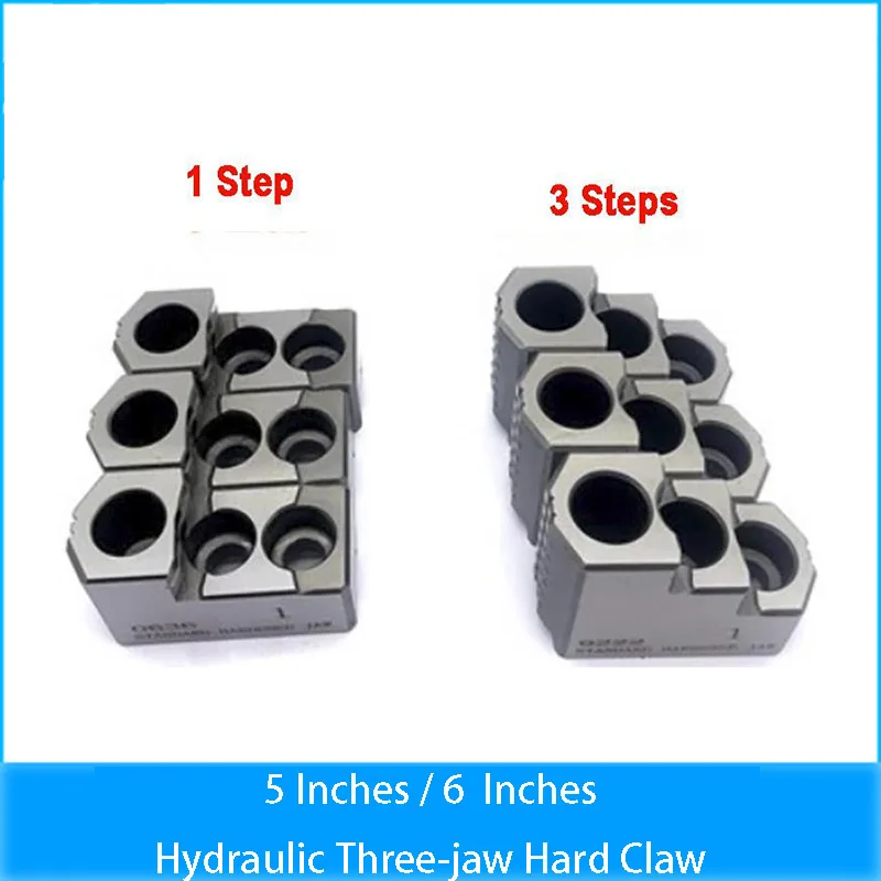 

High Quality Precision Standard 5 Inches 6 Inch Hydraulic Hard Claw Three Jaw Chuck Strong Step Claws for CNC Lathe Machine