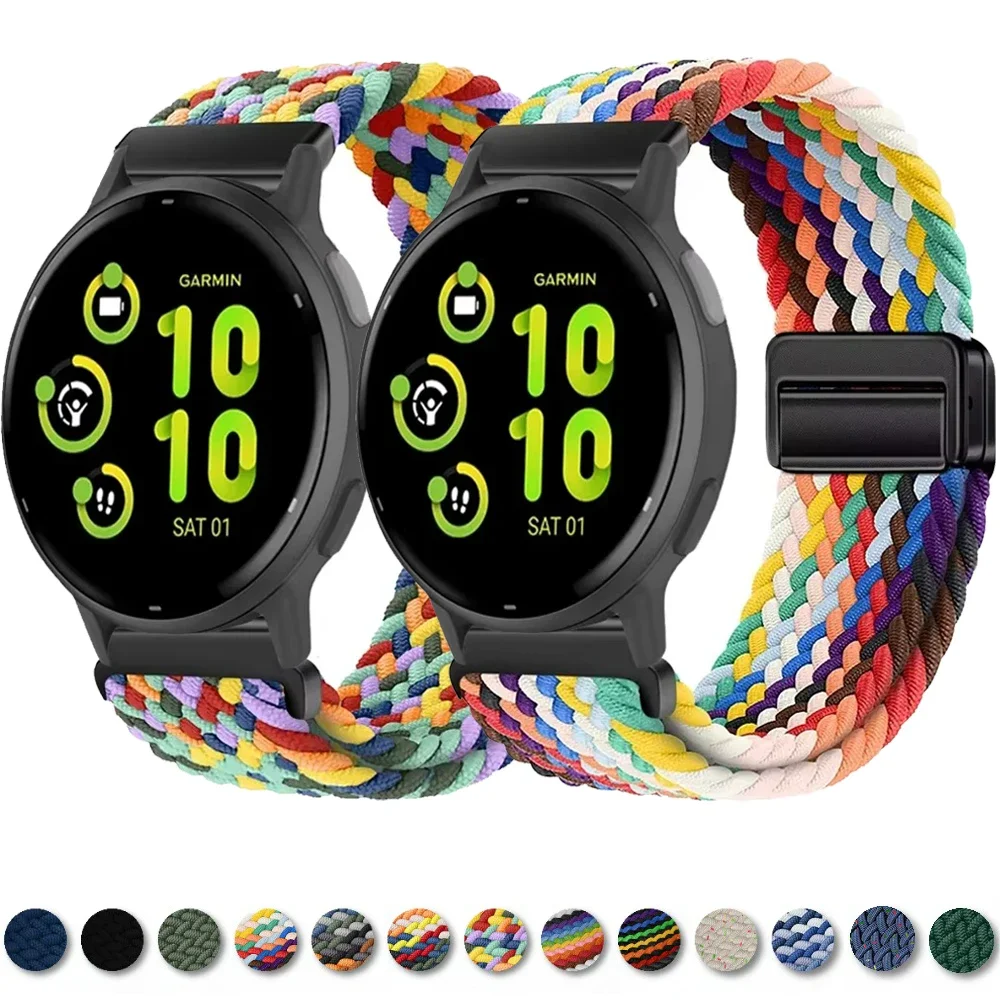 20mm 22mm Nylon Strap for Garmin Vivoactive 6 5/Move Trend/Venu 3 2 Wristband for Garmin Forernuuer 965 955 265 255 165 55 Strap