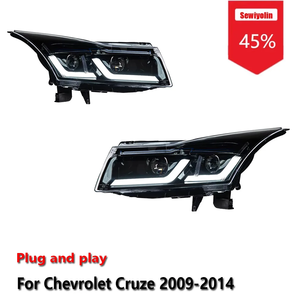 

Sewiyolin Car LED Upgrade Headlight Accessories For Chevrolet Cruze 2009-2014 DRL Brake Turn Signal Lamp Plug and Play