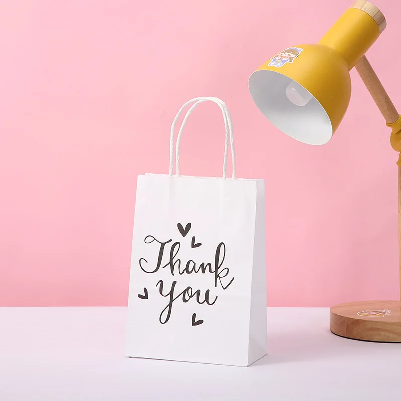 Kraft paper bags Thank you gift bags Handheld gift Party birthday gift bags Factory stock supply