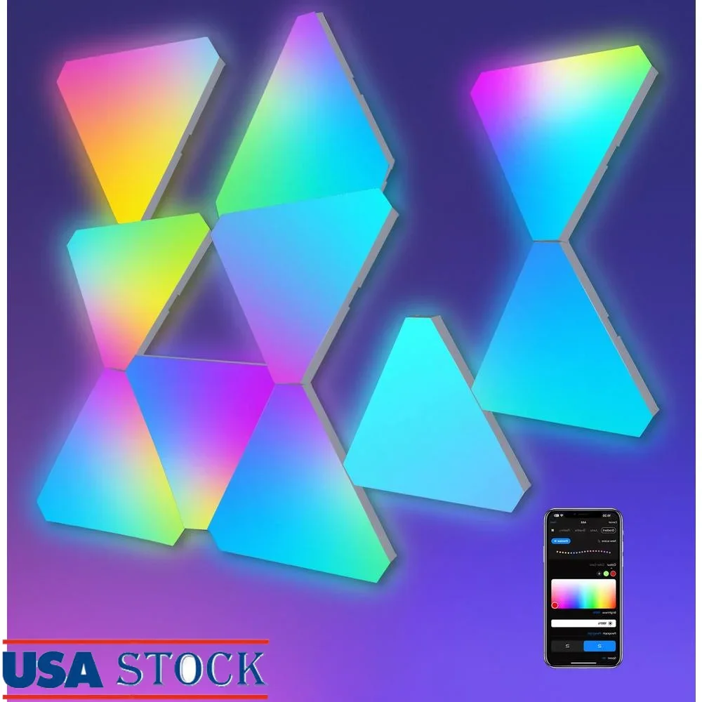 DIY مثلث LED أضواء الجدار المنزل الذكي RGB الألعاب الإعداد أليكسا جوجل مساعد الموسيقى مزامنة الإضاءة المحيطة الزينة #1