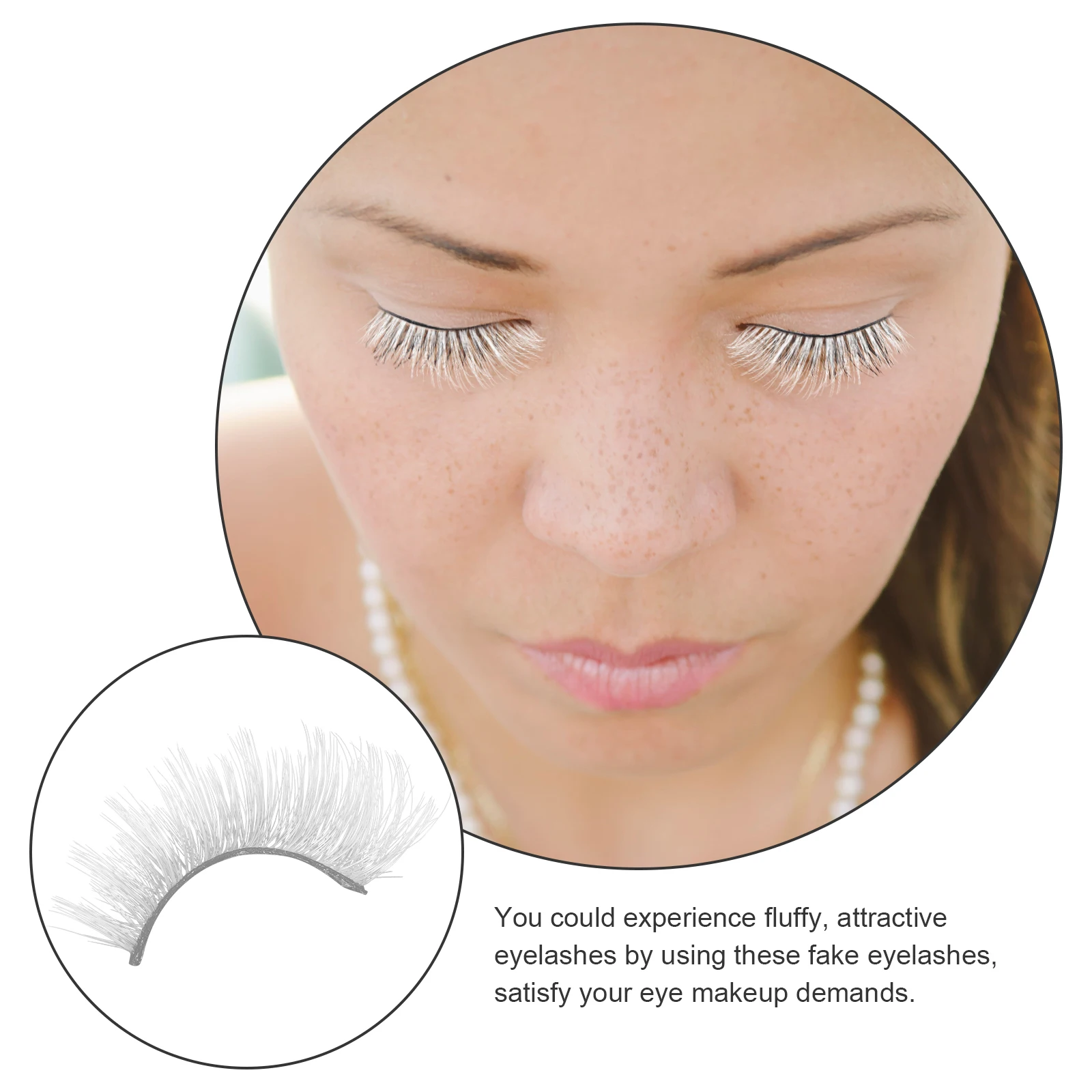 

3 Pairs False Eyelashes White Festival Lashes for Party Halloween Cosplay Stage Makeup Reusable Safe Durable lashes bulk