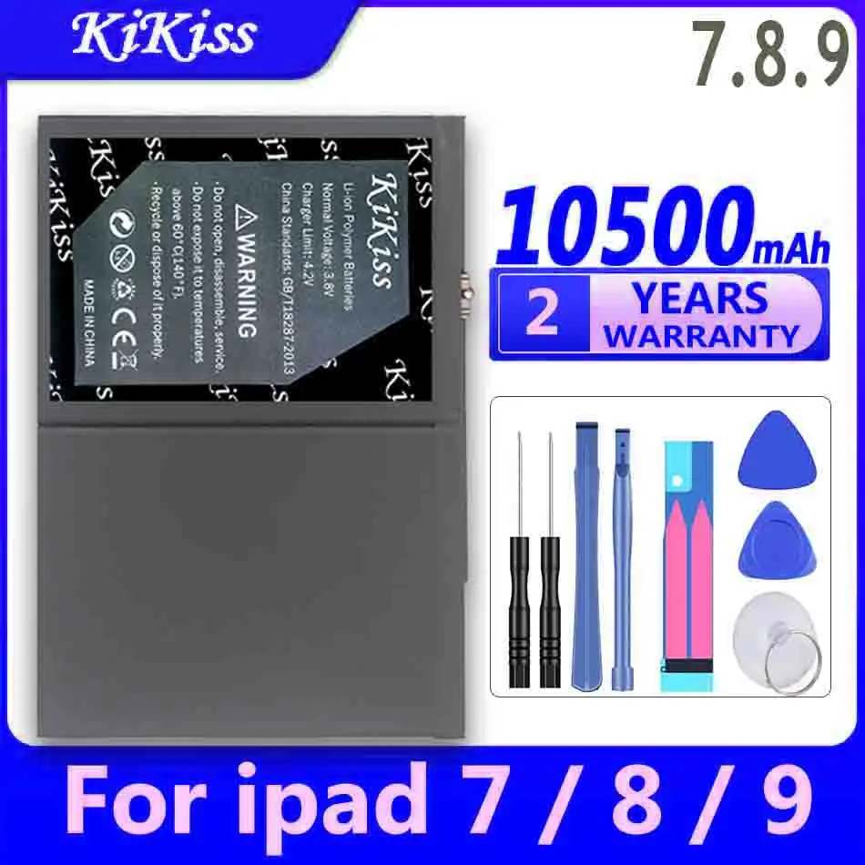 

10500mAh KiKiss Powerful Battery For ipad 7 8 9 For ipad7 For ipad8 For ipad9 A2197 A2200 A2198 A2199 A2270 A2428 A2429 A2430