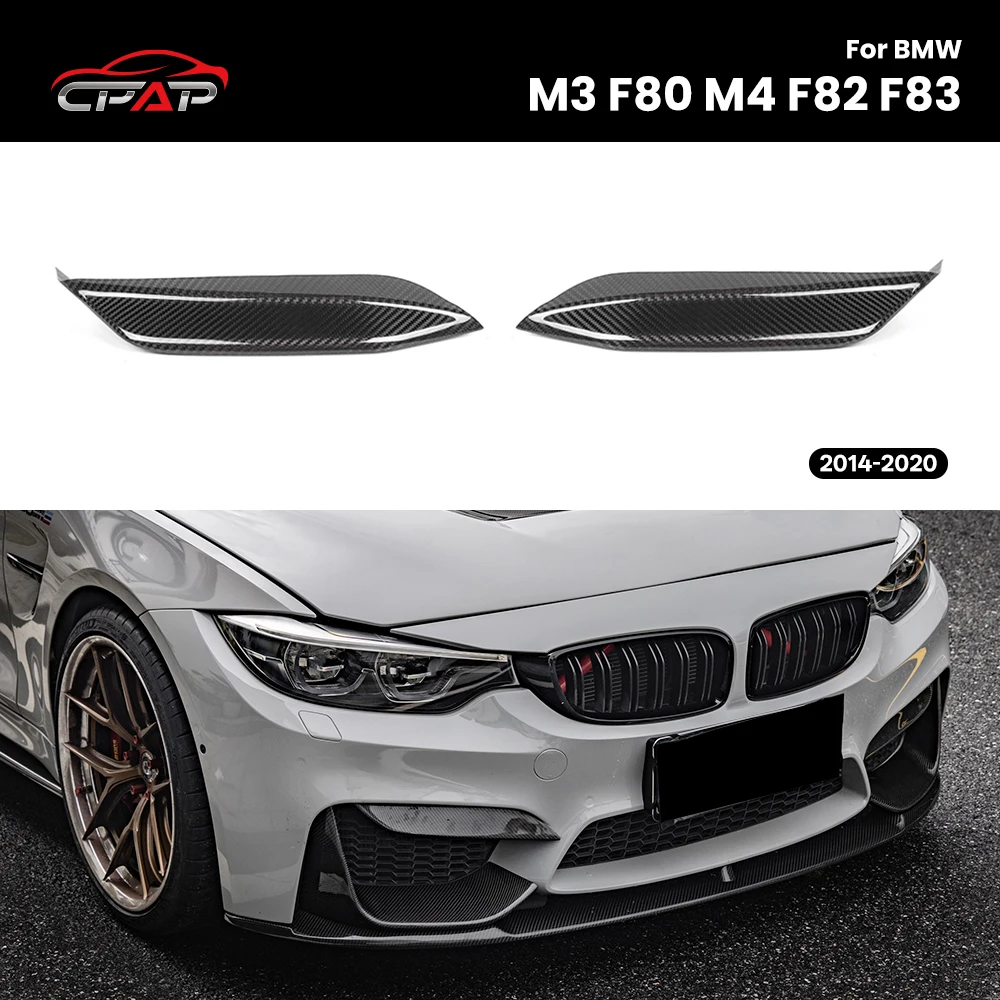 

Real Dry Carbon Fiber Car Front Upper Splitter Trim For BMW M3 F80 M4 F82 F83 MP Style 2014-2020 2Pcs/Set