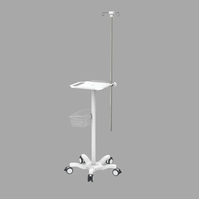 Modern Multi-Functional Hospital Patient Mobile Monitor Trolley Metal Medical Trolley With IV Pole Ultrasound/Medical Equipment