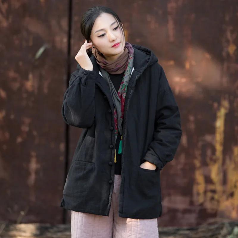 سترة شتوية نسائية 2025 دافئة مبطنة بالقطن عادية خمر سترة سميكة ملابس خارجية معطف الإناث مقاومة البرد #4