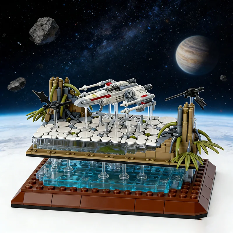 Set di 1221 Pezzi per Diorama Spaziale Personalizzato: Concept "La Forza" MOC, Blocchi da Costruzione Modulari Personalizzabili, Giocattolo Fai-da-Te, Regalo di Compleanno