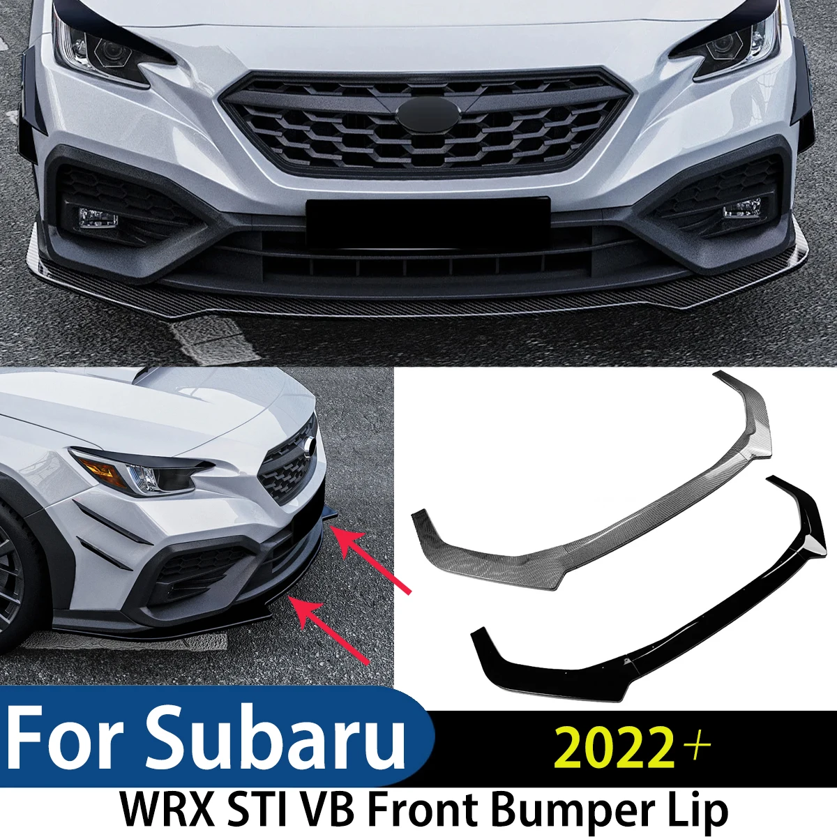 

Для Subaru WRX STI VB 2022 2023 2024 2025 автомобильный передний бампер, разделители губ, спойлер, диффузор, фартуки, защитная накладка, комплект кузова