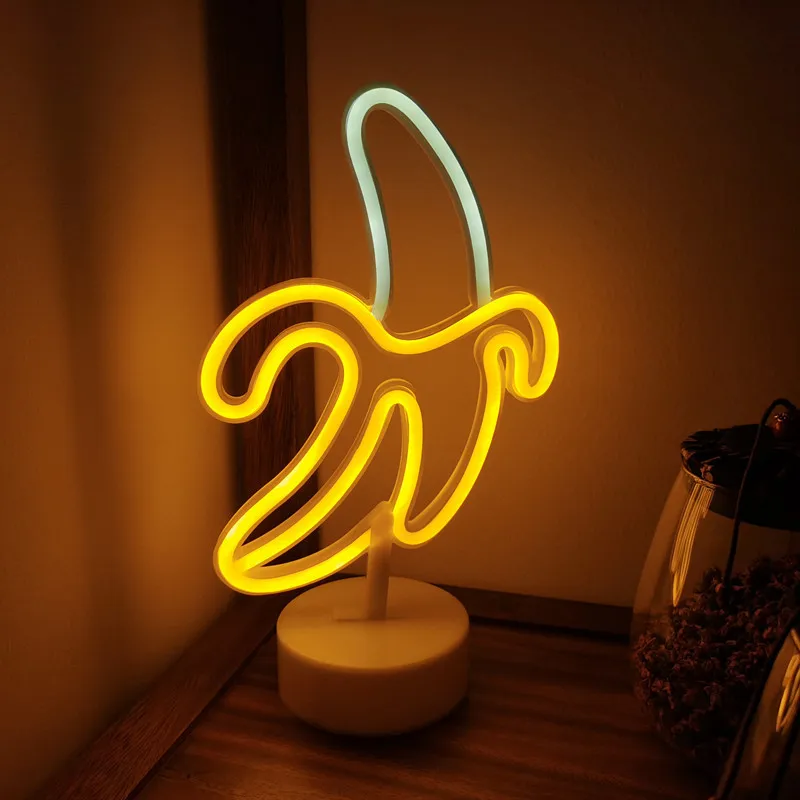 Banana LED Neon Sign Light Luminous Fruit Lights Festival Decoration Neon Lamp For Home Party Decor Adult Kid Gift