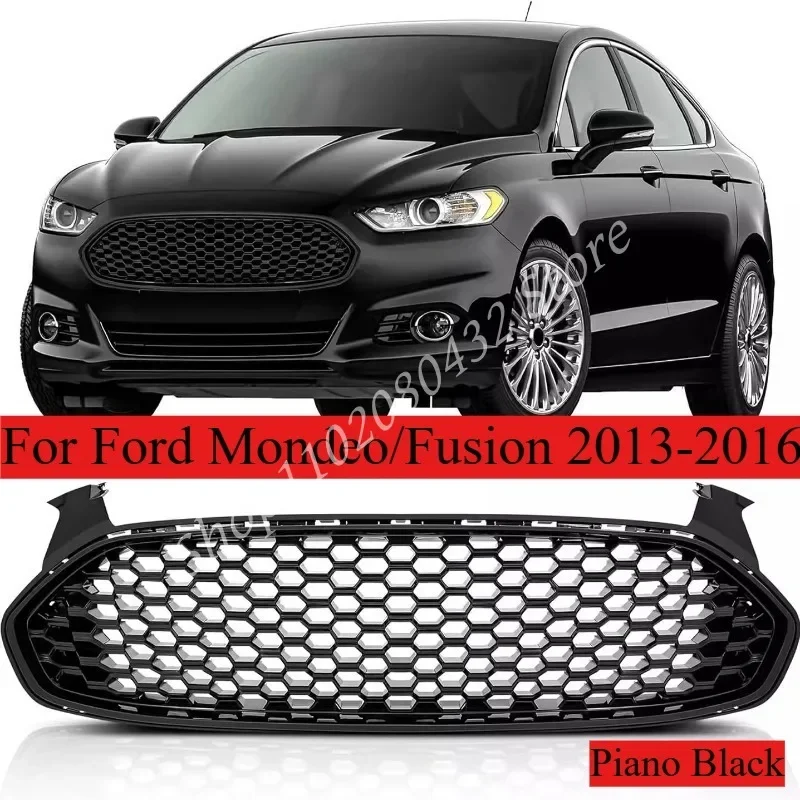 For Ford Mondeo/Fusion 2013-2016 Car Styling Modify Auto Mesh Mask Cover Front Bumper Racing Grille GRills Grill Fit